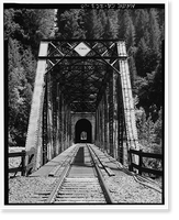 Historic Framed Print, Southern Pacific Railroad Shasta Route, Bridge No. 310.58, Milepost 310.58, Sims vicinity, Shasta County, CA - 10,  17-7/8" x 21-7/8"