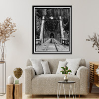 Historic Framed Print, Southern Pacific Railroad Shasta Route, Bridge No. 310.58, Milepost 310.58, Sims vicinity, Shasta County, CA - 10,  17-7/8" x 21-7/8"