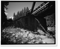 Historic Framed Print, Southern Pacific Railroad Shasta Route, Bridge No. 310.58, Milepost 310.58, Sims vicinity, Shasta County, CA - 16,  17-7/8" x 21-7/8"