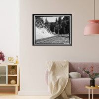 Historic Framed Print, Southern Pacific Railroad Shasta Route, Bridge No. 324.99, Milepost 324.99, Shasta Springs vicinity, Siskiyou County, CA,  17-7/8" x 21-7/8"