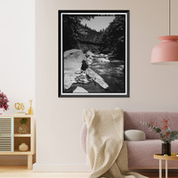 Historic Framed Print, Southern Pacific Railroad Shasta Route, Bridge No. 324.99, Milepost 324.99, Shasta Springs vicinity, Siskiyou County, CA - 7,  17-7/8" x 21-7/8"
