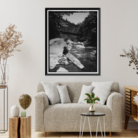 Historic Framed Print, Southern Pacific Railroad Shasta Route, Bridge No. 324.99, Milepost 324.99, Shasta Springs vicinity, Siskiyou County, CA - 7,  17-7/8" x 21-7/8"