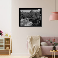 Historic Framed Print, Pleasants Valley Road Bridge, Spanning Pleasants Creek at Pleasants Valley Road, Vacaville vicinity, Solano County, CA - 2,  17-7/8" x 21-7/8"