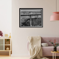 Historic Framed Print, Weidemeyer Bridge, Spanning Thomes Creek at Rawson Road, Corning vicinity, Tehama County, CA - 36,  17-7/8" x 21-7/8"