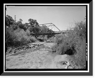 Historic Framed Print, Red Bank Creek Bridge, Spanning Red Bank Creek at Rawson Road, Red Bluff vicinity, Tehama County, CA - 3,  17-7/8" x 21-7/8"