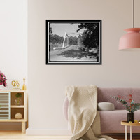 Historic Framed Print, Red Bank Creek Bridge, Spanning Red Bank Creek at Rawson Road, Red Bluff vicinity, Tehama County, CA - 4,  17-7/8" x 21-7/8"