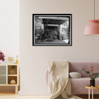 Historic Framed Print, Red Bank Creek Bridge, Spanning Red Bank Creek at Rawson Road, Red Bluff vicinity, Tehama County, CA - 16,  17-7/8" x 21-7/8"