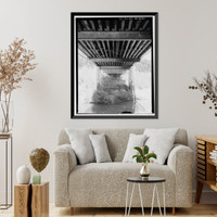 Historic Framed Print, Red Bank Creek Bridge, Spanning Red Bank Creek at Rawson Road, Red Bluff vicinity, Tehama County, CA - 17,  17-7/8" x 21-7/8"