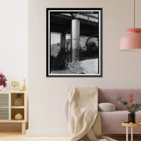 Historic Framed Print, Red Bank Creek Bridge, Spanning Red Bank Creek at Rawson Road, Red Bluff vicinity, Tehama County, CA - 19,  17-7/8" x 21-7/8"