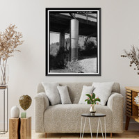 Historic Framed Print, Red Bank Creek Bridge, Spanning Red Bank Creek at Rawson Road, Red Bluff vicinity, Tehama County, CA - 19,  17-7/8" x 21-7/8"