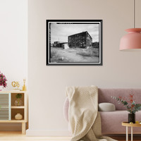 Historic Framed Print, Rocky Mountain Arsenal, Mustard Manufacturing-Filling Building, December Seventh Avenue & D Street, Commerce City, Adams County, CO - 4,  17-7/8" x 21-7/8"