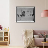 Historic Framed Print, Rocky Mountain Arsenal, Mustard Manufacturing-Filling Building, December Seventh Avenue & D Street, Commerce City, Adams County, CO - 8,  17-7/8" x 21-7/8"