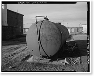 Historic Framed Print, Rocky Mountain Arsenal, Laundry Facility Tank, December Seventh Avenue & D Street, Commerce City, Adams County, CO - 2,  17-7/8" x 21-7/8"