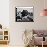 Historic Framed Print, Rocky Mountain Arsenal, Tank, December Seventh Avenue & D Street, Commerce City, Adams County, CO - 2,  17-7/8" x 21-7/8"