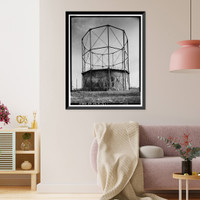 Historic Framed Print, Rocky Mountain Arsenal, West Gas Holder, December Seventh Avenue & D Street, Commerce City, Adams County, CO,  17-7/8" x 21-7/8"
