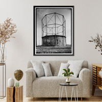 Historic Framed Print, Rocky Mountain Arsenal, West Gas Holder, December Seventh Avenue & D Street, Commerce City, Adams County, CO,  17-7/8" x 21-7/8"