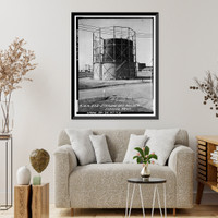 Historic Framed Print, Rocky Mountain Arsenal, West Gas Holder, December Seventh Avenue & D Street, Commerce City, Adams County, CO - 4,  17-7/8" x 21-7/8"