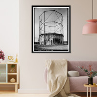 Historic Framed Print, Rocky Mountain Arsenal, East Gas Holder, December Seventh Avenue & D Street, Commerce City, Adams County, CO - 2,  17-7/8" x 21-7/8"