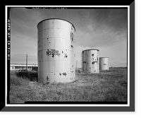 Historic Framed Print, Rocky Mountain Arsenal, Gasoline Storage Tank, December Seventh Avenue & D Street, Commerce City, Adams County, CO,  17-7/8" x 21-7/8"