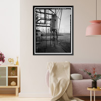 Historic Framed Print, Rocky Mountain Arsenal, Flare Tower, December Seventh Avenue & D Street, Commerce City, Adams County, CO - 2,  17-7/8" x 21-7/8"