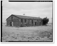 Historic Framed Print, Rocky Mountain Arsenal, Administration-Laboratory- Change House-Bomb Rail, 420 feet South of December Seventh Avenue; 530 fee, Commerce City, Adams County, CO,  17-7/8" x 21-7/8"