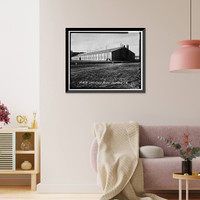 Historic Framed Print, Rocky Mountain Arsenal, Chlorine Production Cell Building, 405 feet South of December Seventh Avenue; 330 fee, Commerce City, Adams County, CO - 9,  17-7/8" x 21-7/8"
