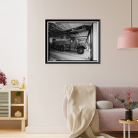 Historic Framed Print, Rocky Mountain Arsenal, Fire Station, 80 feet North of December Seventh Avenue; 120 feet, Commerce City, Adams County, CO - 3,  17-7/8" x 21-7/8"