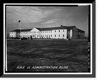 Historic Framed Print, Rocky Mountain Arsenal, Administration Building, 400 feet North of December Seventh Avenue; 1940 fe, Commerce City, Adams County, CO - 3,  17-7/8" x 21-7/8"