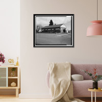 Historic Framed Print, Rocky Mountain Arsenal, Communication Building, 75 feet North of December Seventh Avenue; 2400 fee, Commerce City, Adams County, CO,  17-7/8" x 21-7/8"