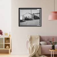 Historic Framed Print, Rocky Mountain Arsenal, Cafeteria-Office-Storage Building, 1020 feet South of December Seventh Avenue; 110 fe, Commerce City, Adams County, CO - 2,  17-7/8" x 21-7/8"