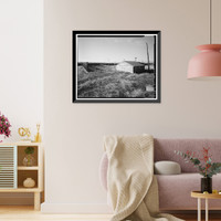 Historic Framed Print, Rocky Mountain Arsenal, Gasoline Pump Building, 1300 feet South of December Seventh Avenue; 840 fe, Commerce City, Adams County, CO,  17-7/8" x 21-7/8"