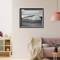 Historic Framed Print, Rocky Mountain Arsenal, Storage Warehouse for Incendiary Clusters, 1659 feet South of December Seventh Avenue; 2060 f, Commerce City, Adams County, CO,  17-7/8" x 21-7/8"