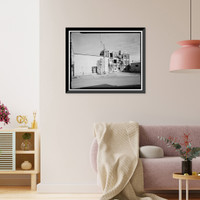 Historic Framed Print, Rocky Mountain Arsenal, Crude Mustard Distillation Building, 550 feet South of December Seventh Avenue; 400 fee, Commerce City, Adams County, CO,  17-7/8" x 21-7/8"