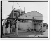 Historic Framed Print, Rocky Mountain Arsenal, Crude Mustard Distillation Building, 550 feet South of December Seventh Avenue; 400 fee, Commerce City, Adams County, CO - 4,  17-7/8" x 21-7/8"