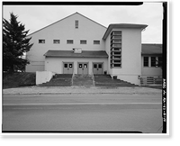 Historic Framed Print, Kodiak Naval Operating Base, Gymnasium, U.S. Coast Guard Station, Kodiak, Kodiak Island Borough, AK - 10,  17-7/8" x 21-7/8"
