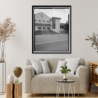 Historic Framed Print, Kodiak Naval Operating Base, Gymnasium, U.S. Coast Guard Station, Kodiak, Kodiak Island Borough, AK - 11,  17-7/8" x 21-7/8"