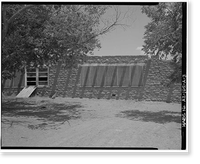 Historic Framed Print, Pinon Boarding School, Classroom Building, Navajo Route 41, North of Navajo Route 4, Pinon, Navajo County, AZ - 3,  17-7/8" x 21-7/8"