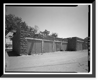 Historic Framed Print, Pinon Boarding School, Classroom Building, Navajo Route 41, North of Navajo Route 4, Pinon, Navajo County, AZ - 5,  17-7/8" x 21-7/8"