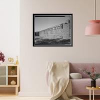 Historic Framed Print, Pinon Boarding School, Classroom Building, Navajo Route 41, North of Navajo Route 4, Pinon, Navajo County, AZ - 9,  17-7/8" x 21-7/8"