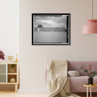 Historic Framed Print, Pinon Boarding School, Staff Quarters, Navajo Route 41, North of Navajo Route 4, Pinon, Navajo County, AZ - 2,  17-7/8" x 21-7/8"