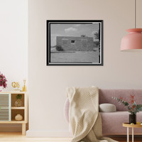 Historic Framed Print, Pinon Boarding School, Staff Quarters, Navajo Route 41, North of Navajo Route 4, Pinon, Navajo County, AZ - 5,  17-7/8" x 21-7/8"