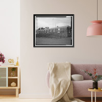 Historic Framed Print, Pinon Boarding School, Dormitories, Navajo Route 41, North of Navajo Route 4, Pinon, Navajo County, AZ - 5,  17-7/8" x 21-7/8"