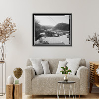 Historic Framed Print, Clifton Townsite, Confluence of Chase Creek & San Francisco River, Clifton, Greenlee County, AZ,  17-7/8" x 21-7/8"