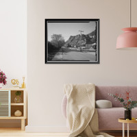 Historic Framed Print, Clifton Townsite, Confluence of Chase Creek & San Francisco River, Clifton, Greenlee County, AZ - 9,  17-7/8" x 21-7/8"
