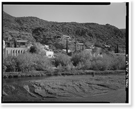 Historic Framed Print, Clifton Townsite, Confluence of Chase Creek & San Francisco River, Clifton, Greenlee County, AZ - 14,  17-7/8" x 21-7/8"
