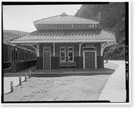 Historic Framed Print, Arizona & New Mexico Railroad Passenger Station, Coronado Boulevard, Clifton, Greenlee County, AZ - 6,  17-7/8" x 21-7/8"