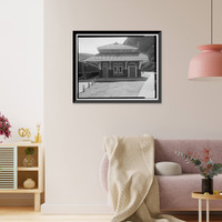 Historic Framed Print, Arizona & New Mexico Railroad Passenger Station, Coronado Boulevard, Clifton, Greenlee County, AZ - 6,  17-7/8" x 21-7/8"