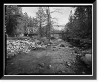 Historic Framed Print, Whispering Pines Bridge, Spanning East Verde River at Forest Service Contro, Payson vicinity, Gila County, AZ,  17-7/8" x 21-7/8"