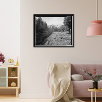 Historic Framed Print, Whispering Pines Bridge, Spanning East Verde River at Forest Service Contro, Payson vicinity, Gila County, AZ - 5,  17-7/8" x 21-7/8"