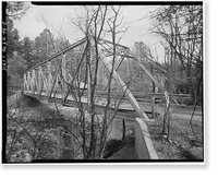 Historic Framed Print, Whispering Pines Bridge, Spanning East Verde River at Forest Service Contro, Payson vicinity, Gila County, AZ - 8,  17-7/8" x 21-7/8"